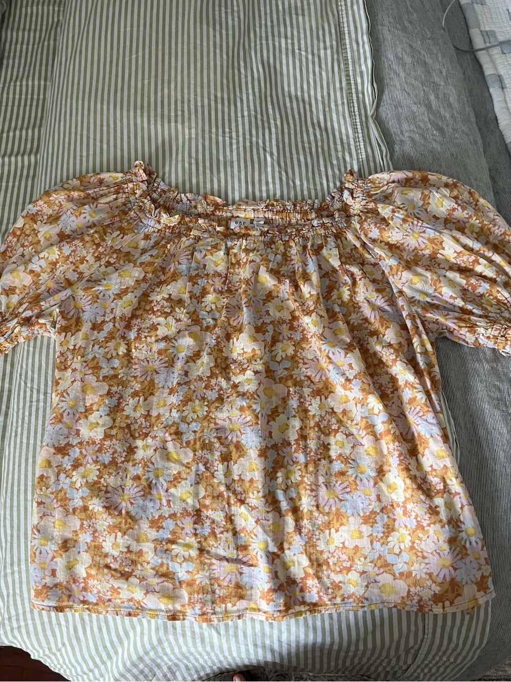 GAP Floral Puff Sleeve Top - Yellow Multi